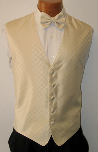 Mens Andrew Fezza Ivory Off White Fusion Fullback Vest & Bow Tie 