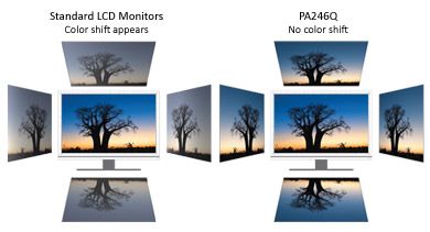 No color shift on PA246Q with wide angle