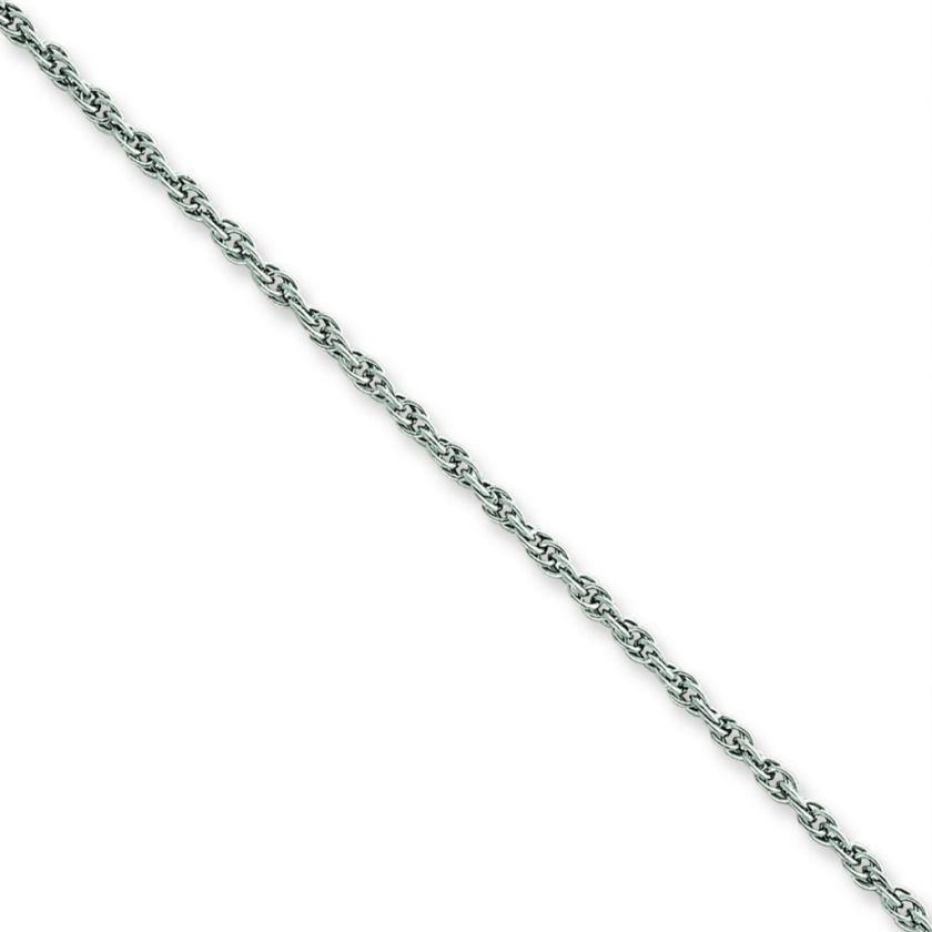 14K WHITE GOLD 2MM ROPA CHAIN 24 NECKLACE 2.53GM  