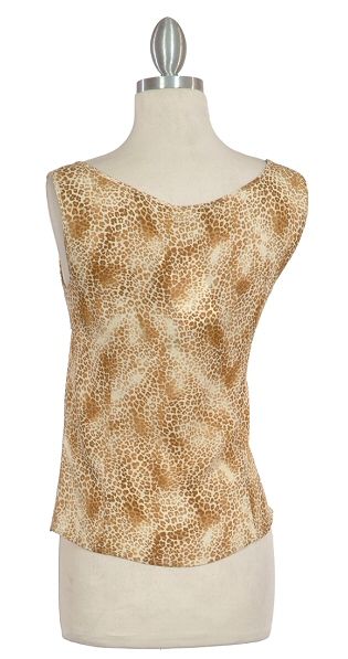 Unique ESCADA Leopard Print Silk Shirt Top Rt$350 8 NEW  