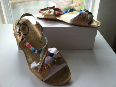 UIB EMILIO PUCCI GOLD AND SATIN PUCCI PATTERNED SANDAL SOFT AND 