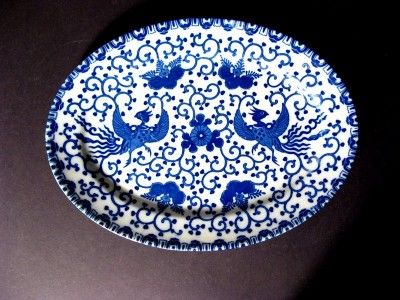 JAPAN CHINA PHOENIX BIRD (FLYING TURKEY) OVAL PLATTER  