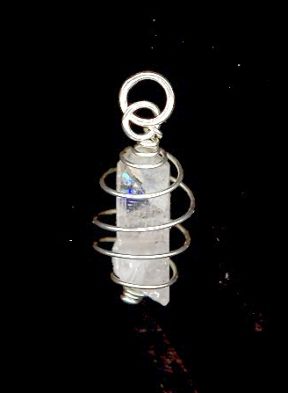 DANBURITE SPIRAL AMULET PENDANTMUST SEE  