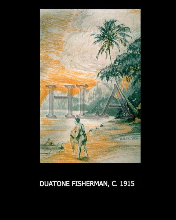 Hawaii Fishing Art Duatone Fisherman 3159  