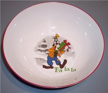 Disney Vintage Holiday Goofy Christmas Cereal Bowl New  