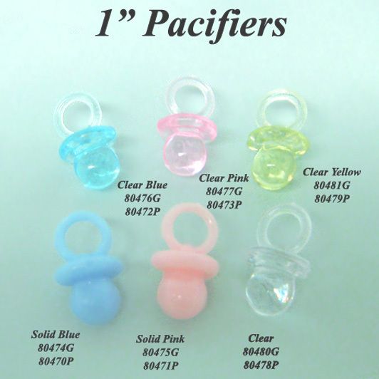   Baby Shower Acrylic Mini Pacifier Favor Favors Charms Party Supplies