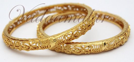   gold plated Bangles Indian Bollywood Bracelets India Bangle for Sarees