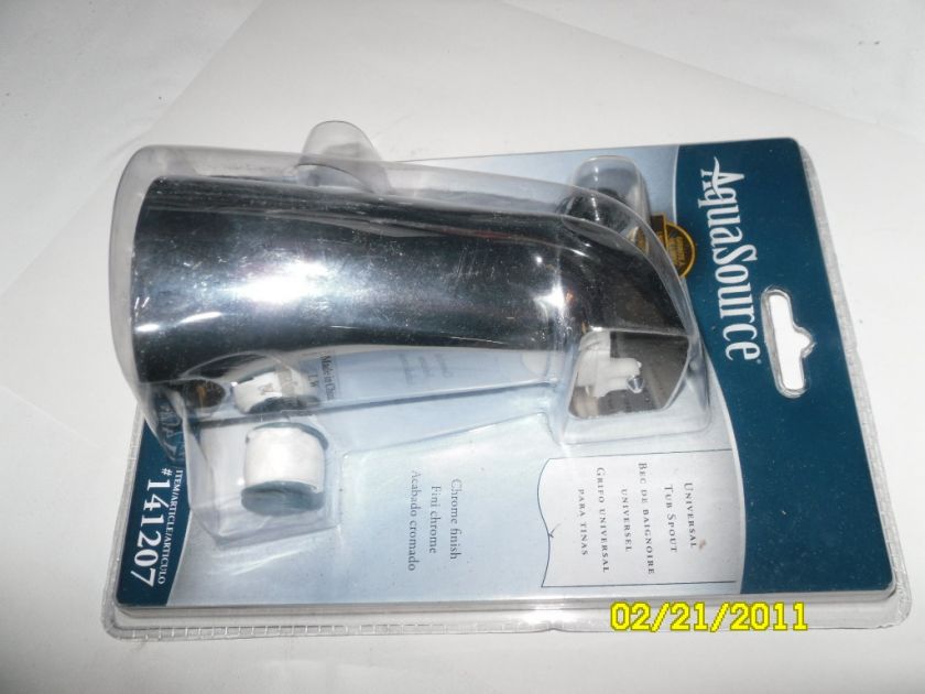 Spout with Diverter Bath room Plumbing Chrome Finis New  