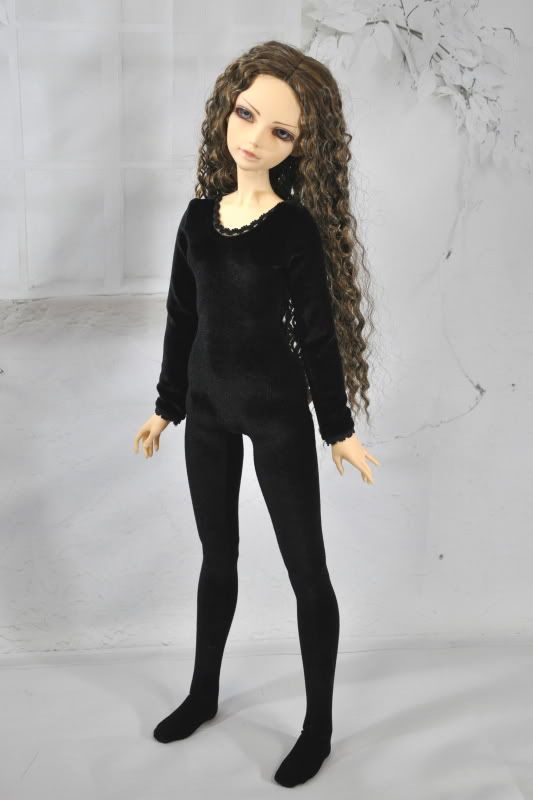 Black Stretch Velvet Body Suit for Luts Dollstown SD Volks Dollfie 1/3 