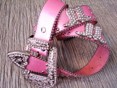 Western Leather COWGIRL Rhinestone Crystal SHOW Belt SM  