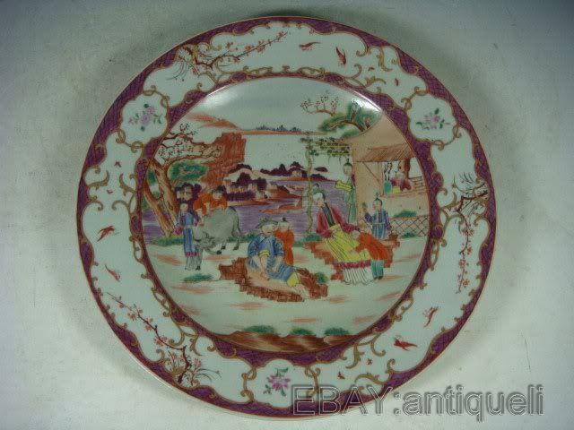 Rave chinese gilded rose medallion porcelain plate  