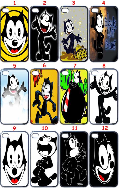 Felix The Cat Cartoon Apple iPhone 4 Case (Black)  