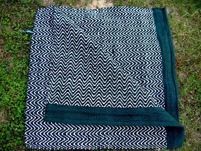 Horse Double Weave NAVAJO 32X64 SADDLE BLANKET PAD GREEN FOLDED TACK 