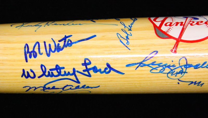 10 YANKEES LEGENDS SIGNED BASEBALL BAT JSA YOGI BERRA  