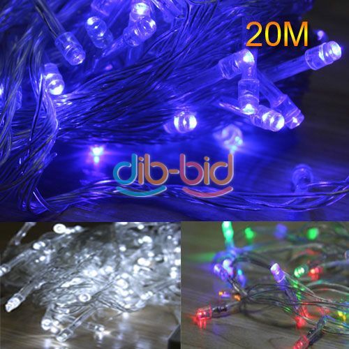 20M 200 LED Fairy Night Blue White Colorful Party Wedding Christmas 