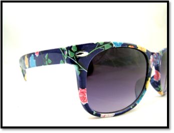 New Colour Floral Frame Wayfarer Sunglasses Dark Lens 80s Retro Pipel 