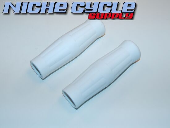 Coke Bottle Bobber Chopper Motorcycle Grips White 1  