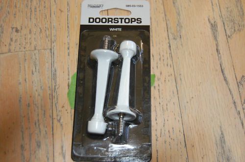 Brainerd Doorstops LOT of 24 (12 Pkg) NIP, White, Brass  