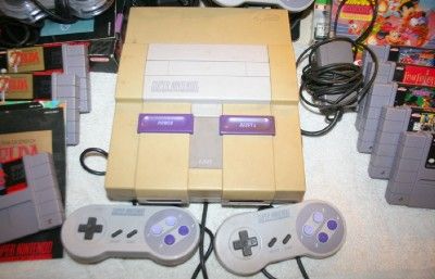 SUPER NINTENDO NES SYSTEM 2 CONSOLES BUNDLE LOT OF 16 GAMES  MARIO 