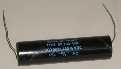 CDE Beaver Electrolytic Capacitor 100MFD 450V BR100 450  