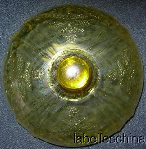 Federal Glass Amber Madrid Butter Dish Lid only imperfe  