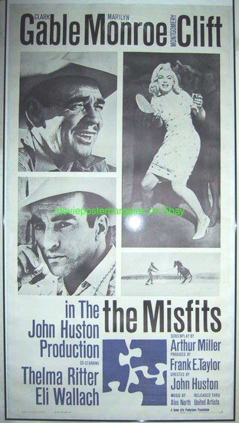 MISFITS MOVIE POSTER 3 SHEET MARILYN MONROE CLARK GABLE  