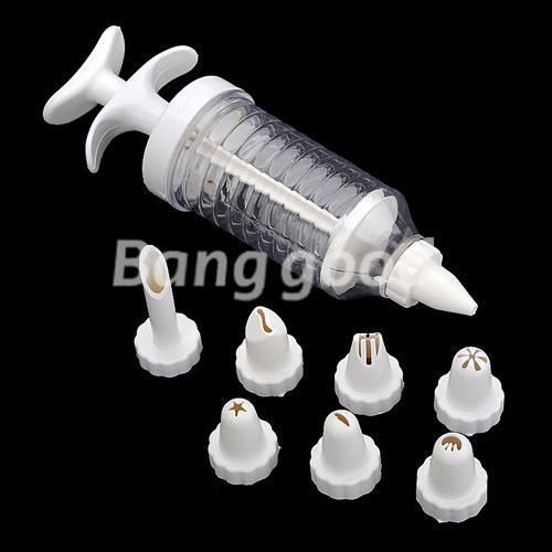 Tips Cake Decorating Icing Piping Syringe Nozzles Set Kit  