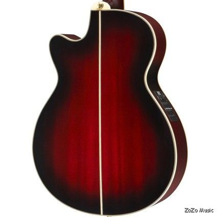 IBANEZ AEG20E FLAMED SYCAMORE TOP TRANS RED SUNBURST ACOUSTIC ELECTRIC 