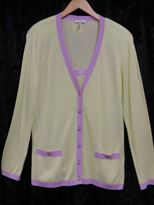 Escada Cardigan and Shell Sweater Set Made in Germany size 42  