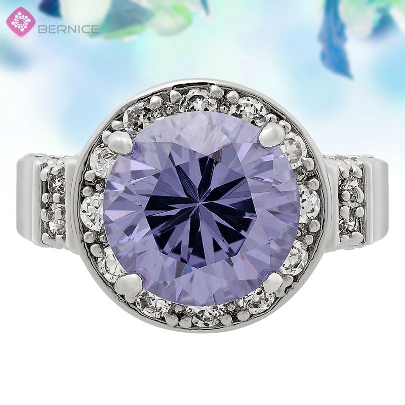   Jewelry Sale ROUND CUT PURPLE TANZANITE WHITE GOLD JEWELRY RING 8 Q