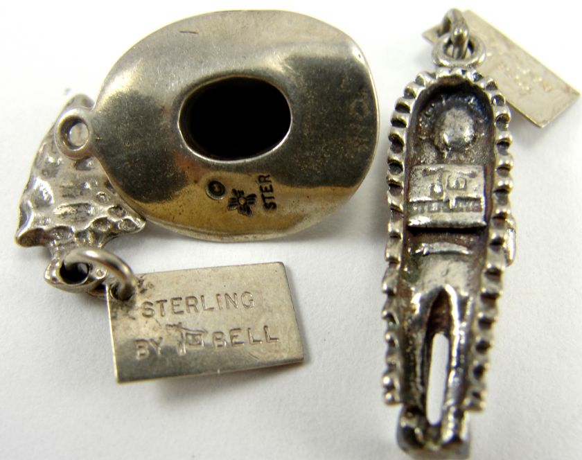 Vintage Sterling Charms Traditional 8 Western Motif  