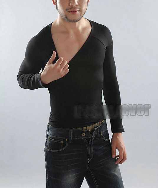 Mens Body Slimming Sculpting Long Sleeve Shaper Compression T shirt 