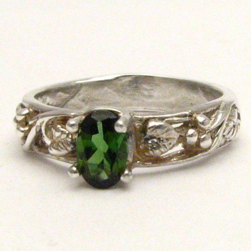 Green Tourmoline Vine Solid Sterling Silver also in 14kt Gemstone Ring