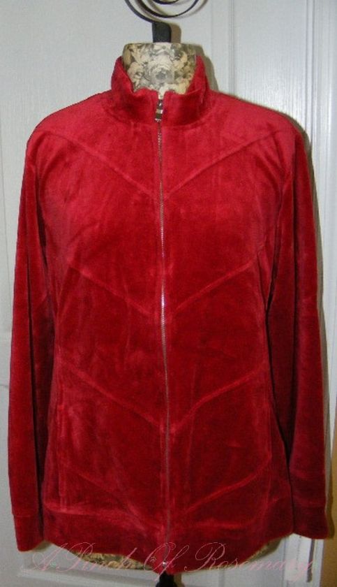 Charter Club Woman Relaxed Cotton Blend Velour Zipper Mock Neck Jacket 