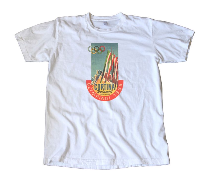 Vintage 1956 Winter Olympics T Shirt   Cortina, Italy  