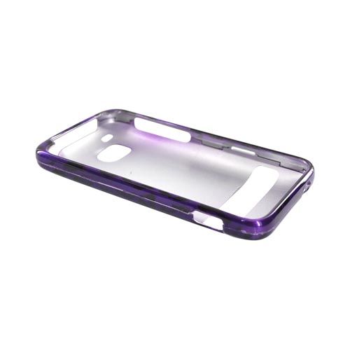 PURPLE BLACK LEOPARD For HTC Thunderbolt Hard Case  