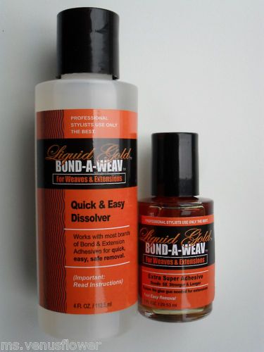 Liquid Gold Hair Extension 1 oz Glue & Remover Kit  