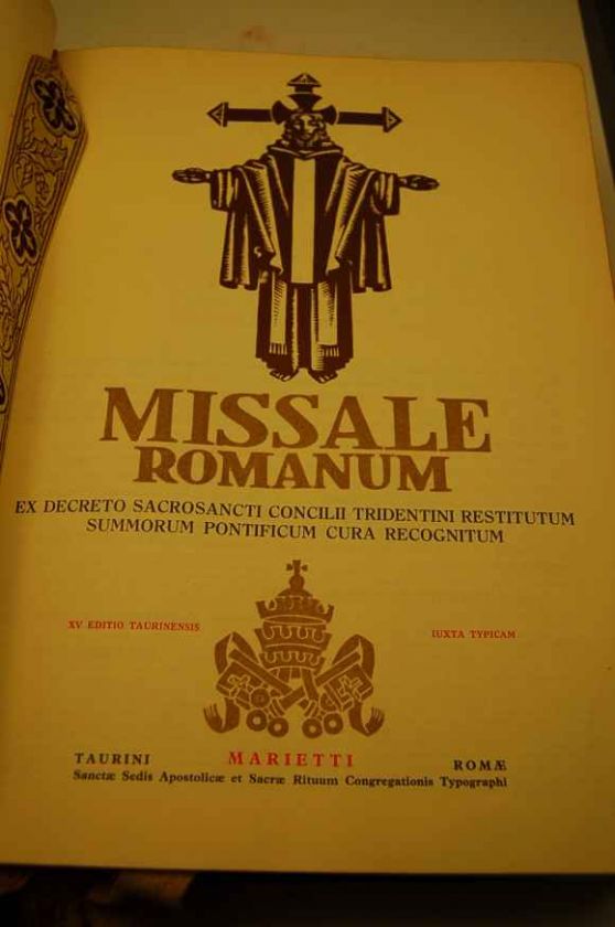 1961 Missale Romanum + ROMAN MISSAL + chalice +  