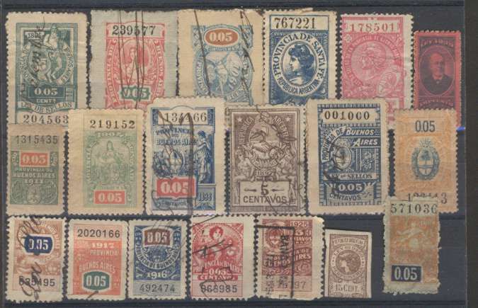 Argentina Very Old Stamps Revenues x 19 Very Nice L@@K  