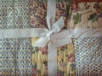 POTTERY BARN VINTAGE SQUARE PATCHWORK TWIN QUILT NEW  