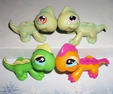 LPS IGUANA/LIZARD LOT~NO# #29 651 2238 ORANGE GREEN~Littlest Pet 