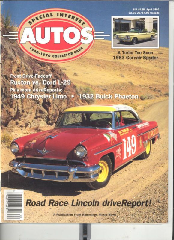 SPECIAL INTEREST AUTO #128   RUXTON, CORD, 32 BUICK++++  