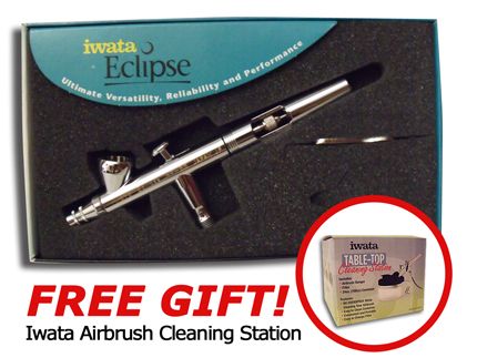 NEW Iwata Eclipse HP BS Dual Action Airbrush Gravity Feed+Free 