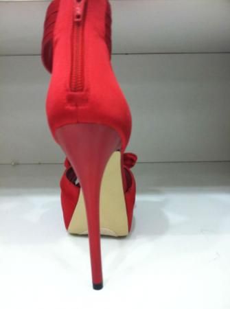 BEBE SHOES PLATFORMS heels pumps Luella 177350 red satin  