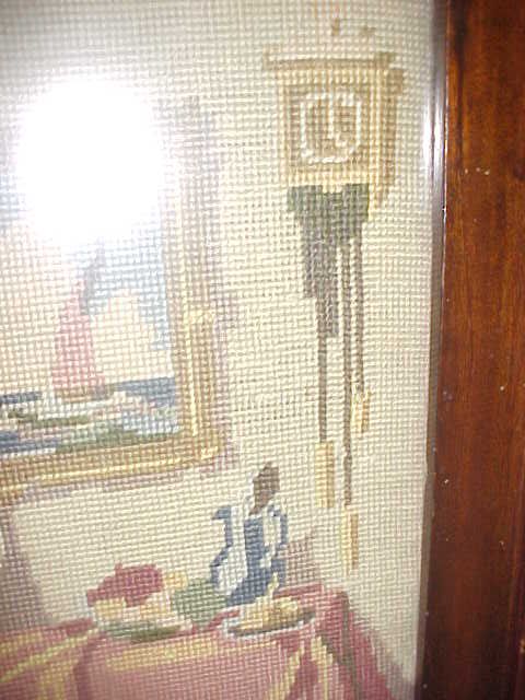 ANTIQUE BRITISH NEEDLEPOINT FIRESCREEN  