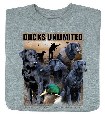   Slv Crewneck T Shirt On the Mark Hunting Dogs Lab BK NWT  