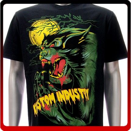 Sz L XL Kustom T shirt Tattoo Wolf Ghost Monster k124b  