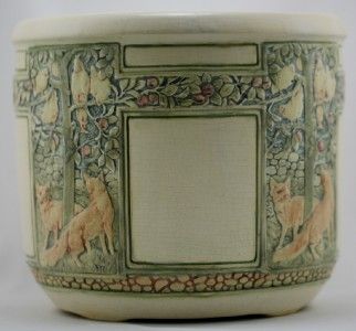 WELLER MUSKOTA 9 JARDINIERE FOXES/HENS IN APPLE TREES EXCEPTIONAL 