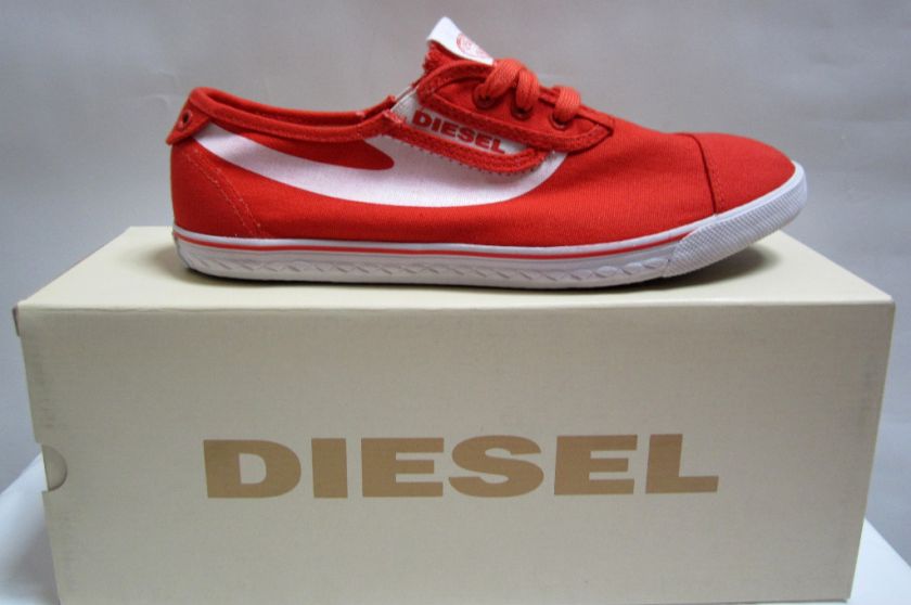 DIESEL SHOE C GOOD LOW TOP LACE UP ORANGE MEN $70 BNIB  