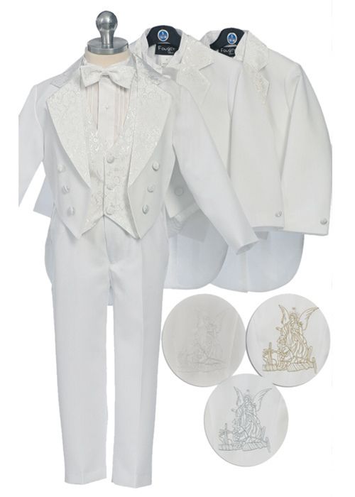 NEW Boys Christening, Baptism Tuxedo Gold/Silver Angel  